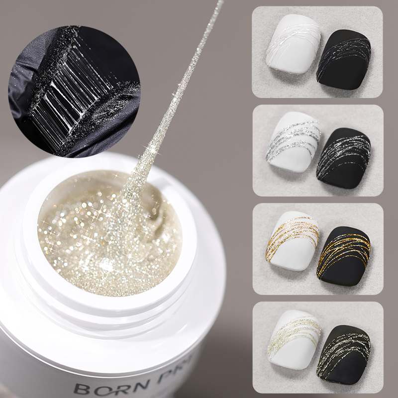 Resin Art Price - طلاء أظافر جل فضي لامع من