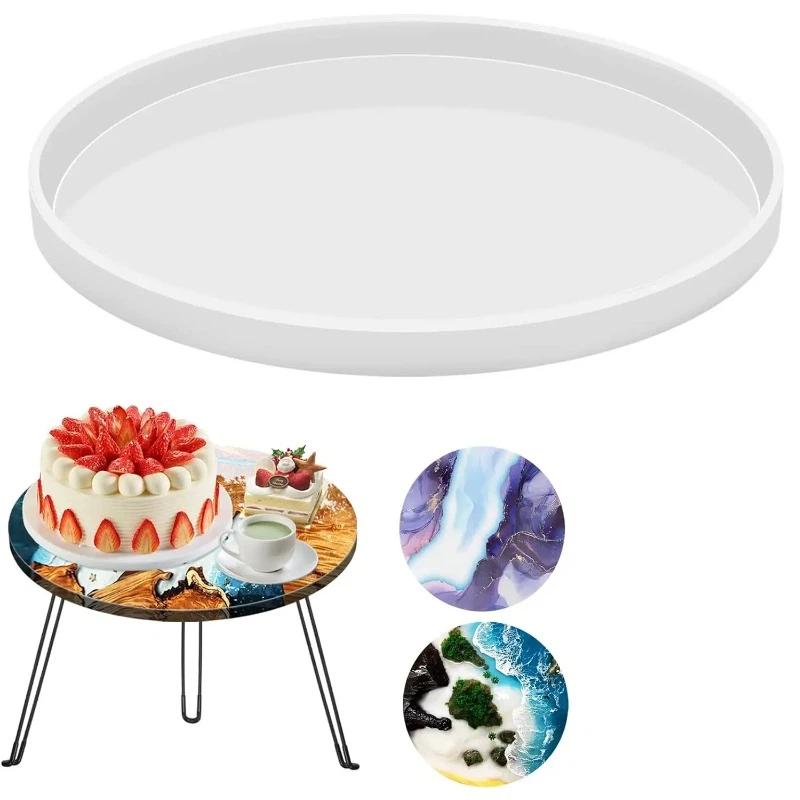 Resin Art Tray - قوالب راتنج الإيبوكسي المستديرة للطاولات، قالب