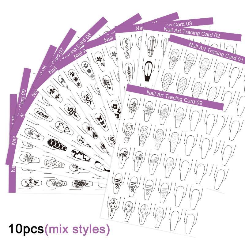 Resin Art Guide Book - 10 قطع ورق تدريب لرسم خطوط