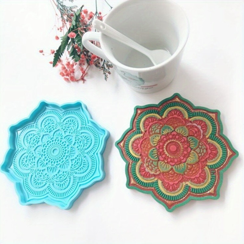 Resin Art Tray - ماندالا كوستر قالب من السيليكون صينية