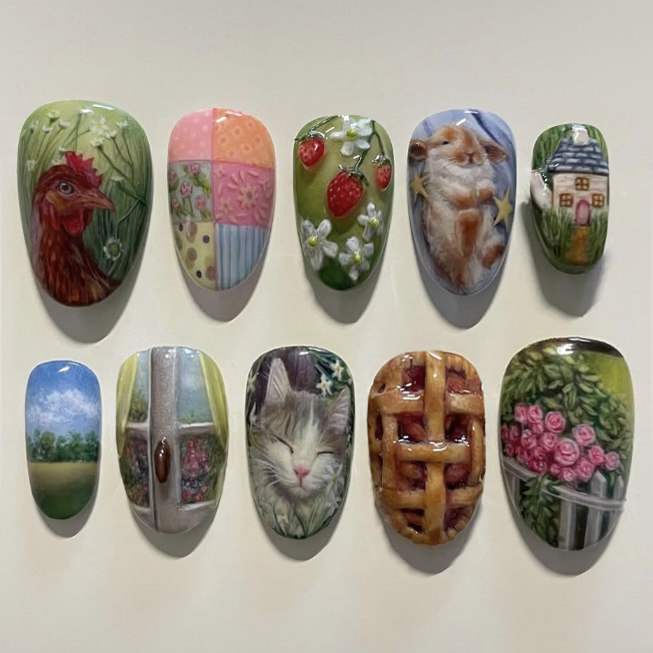 Resin Art Flowers - 24 قطعة النمط الرعوي اللوز الصحافة