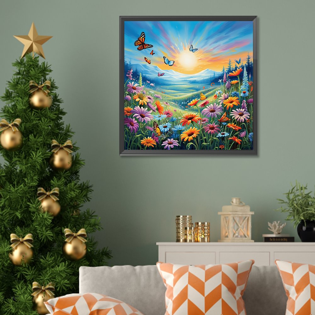 Resin Art Flowers - الماس اللوحة الأسرة لطيف الغزلان زهرة