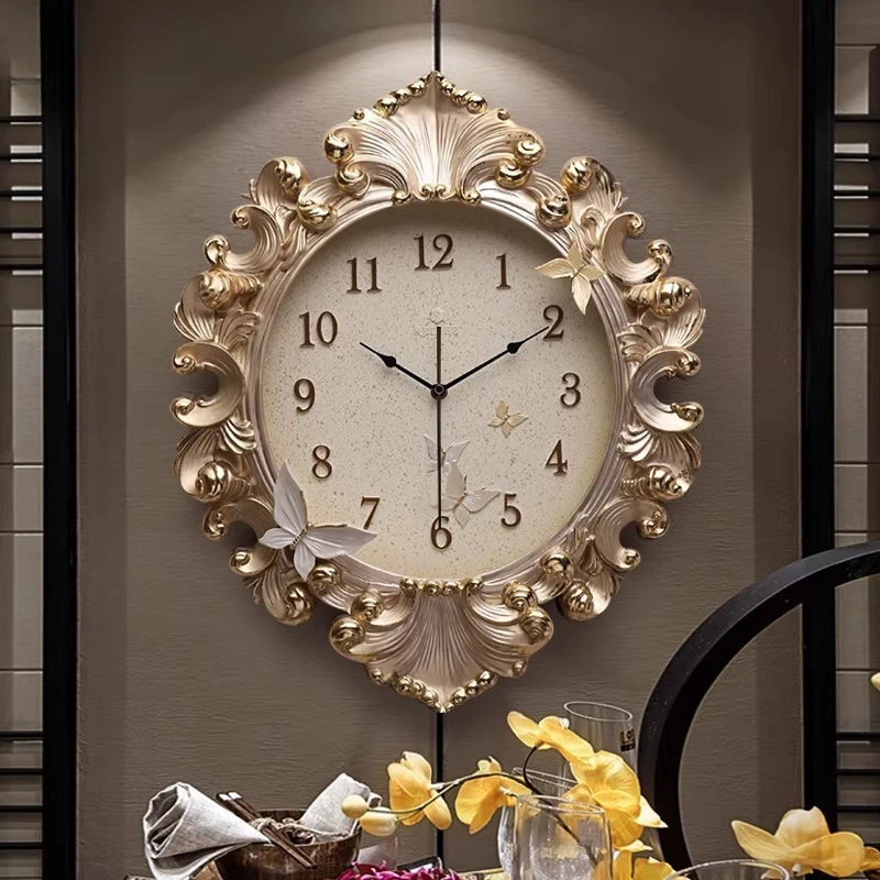 Resin Art Clock - ساعة حائط للغرفة على الطراز الأوروبي