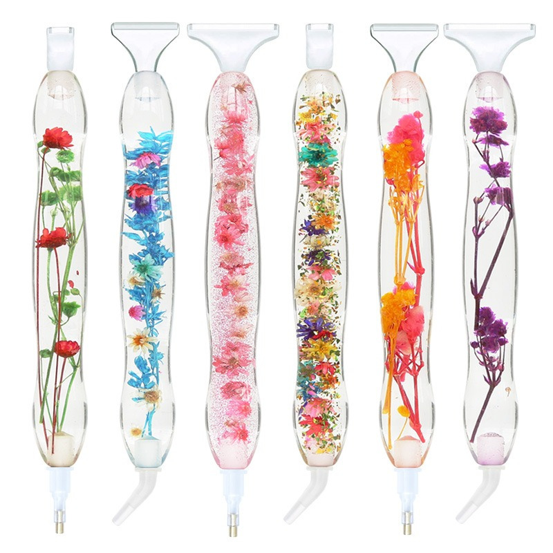Resin Art Flowers - مجموعة أقلام رسم بالألماس ثلاثية الأبعاد