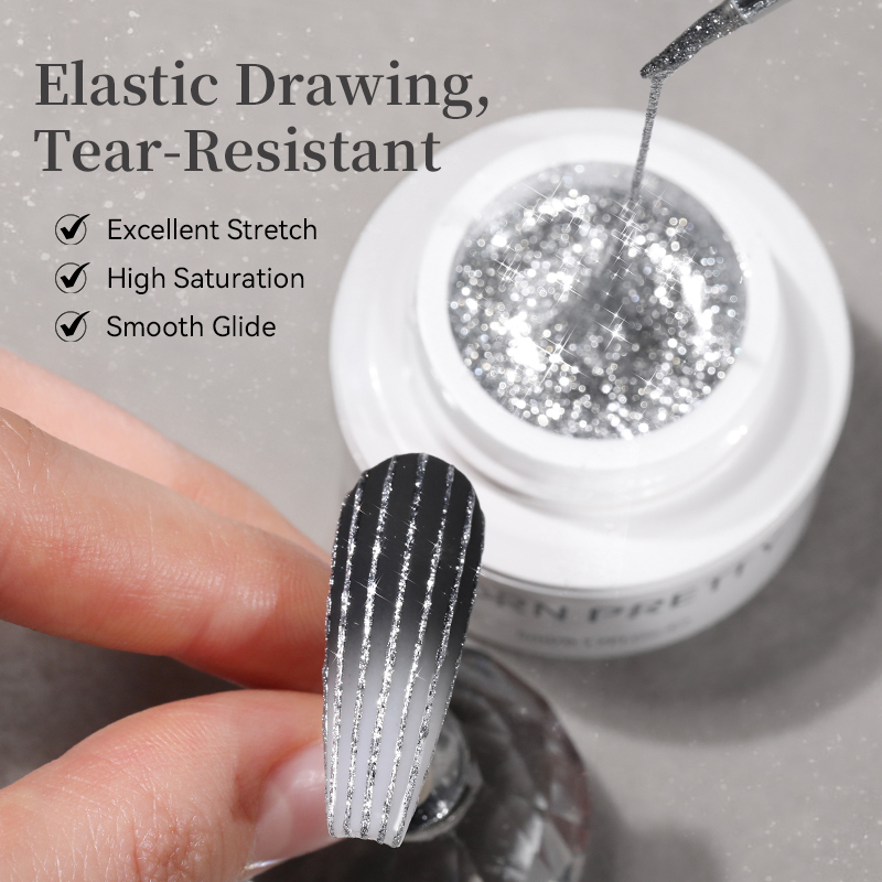 طلاء أظافر جل فضي لامع من BORN - مراجعة Resin Art Price وسعره