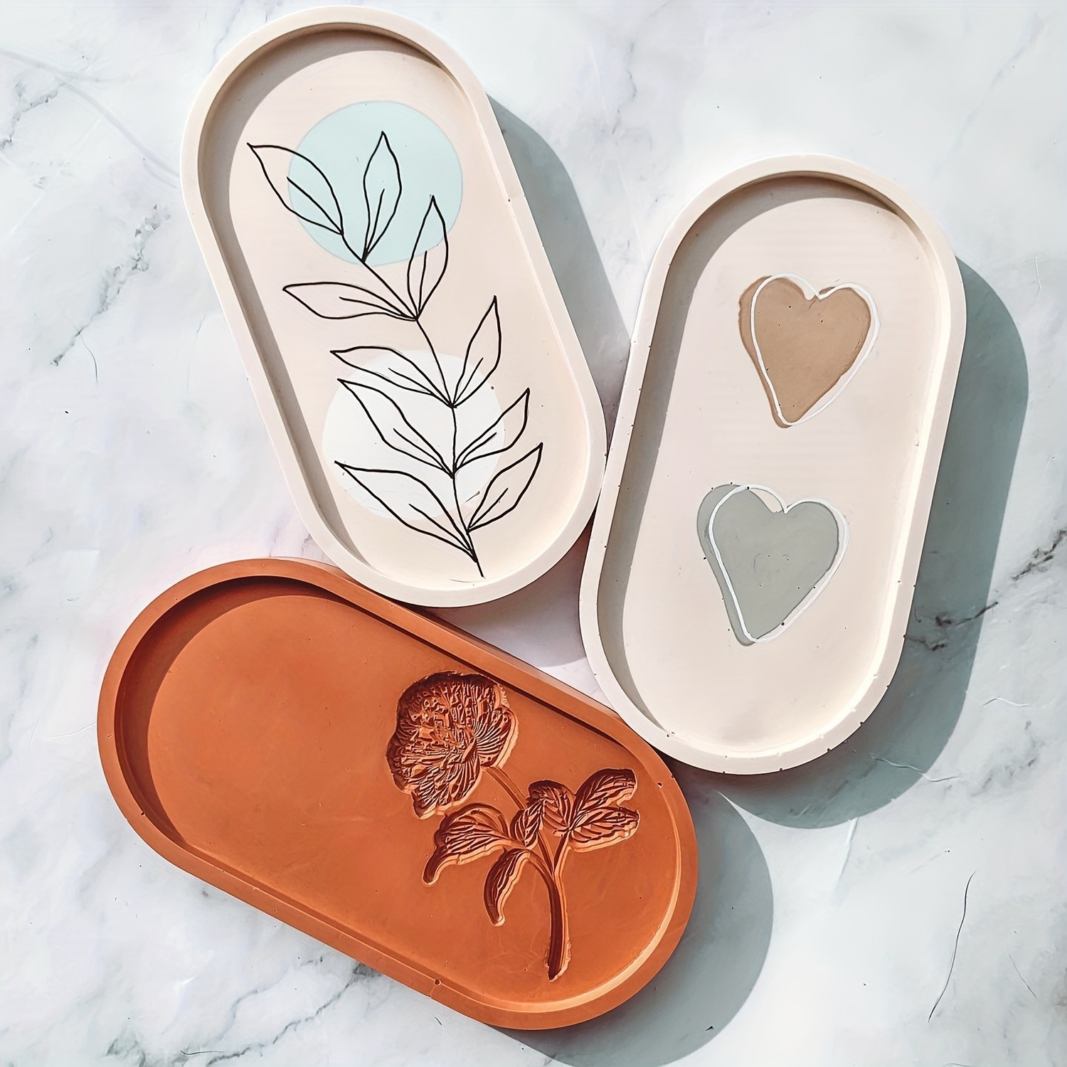 1 قطعة كوستر البيضاوي راتنجات  - مراجعة Resin Art Tray وسعره