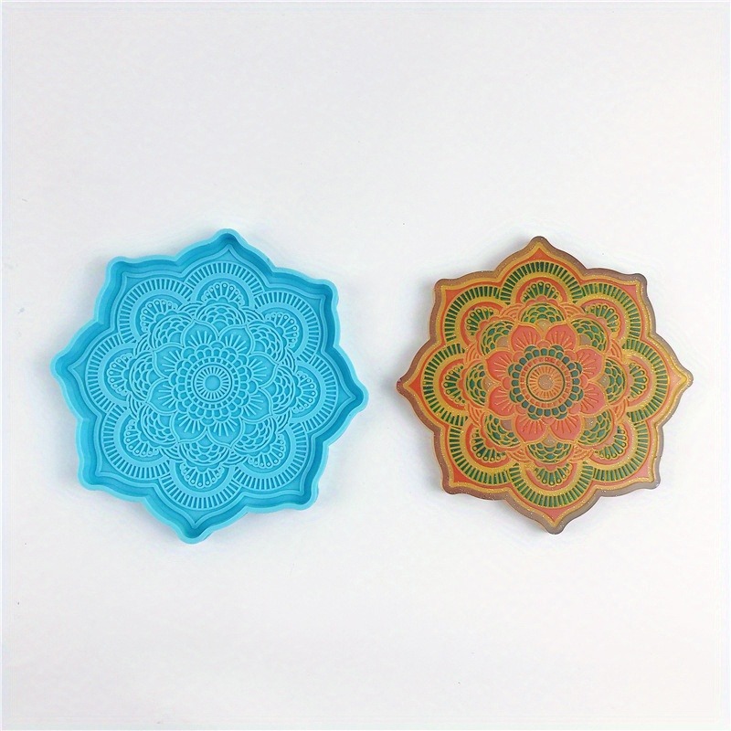 ماندالا كوستر قالب من السيليكو - مراجعة Resin Art Tray وسعره