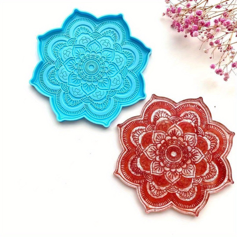 ماندالا كوستر قالب من السيليكو - مراجعة Resin Art Tray وسعره