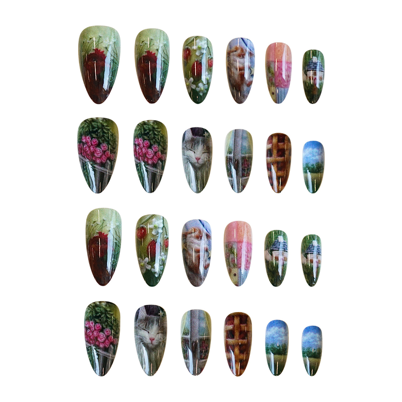 24 قطعة النمط الرعوي اللوز الص - مراجعة Resin Art Flowers وسعره